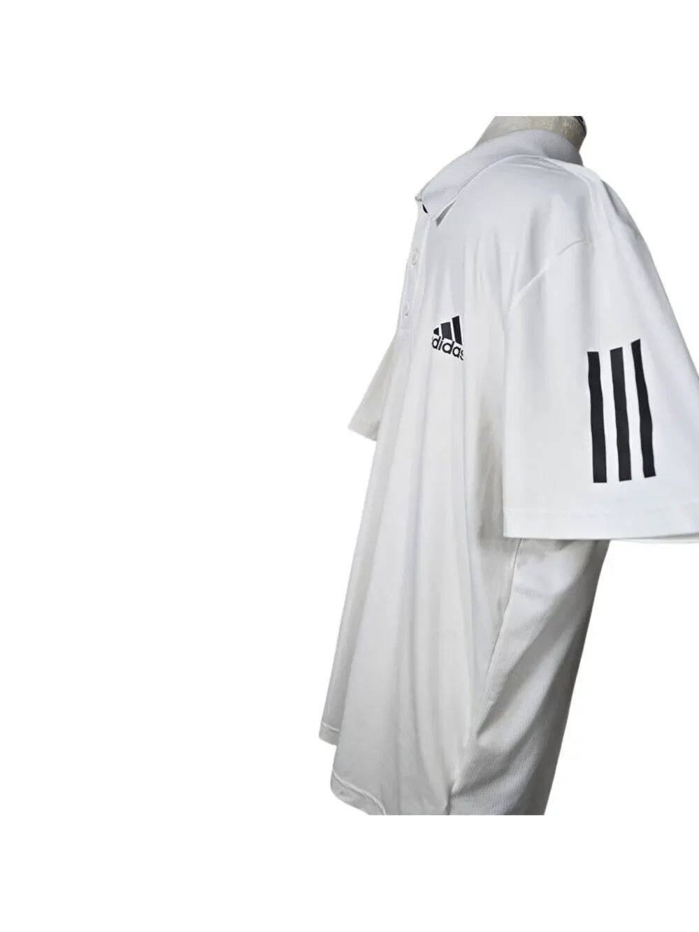Adidas Climacool White Black Collar Polo Shirt L
